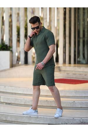 Müslin Keten Kumaş Şort Gömlek Takım