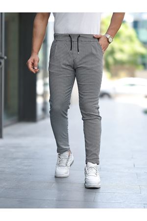 Paça Lastikli Ekoseli Pantolon