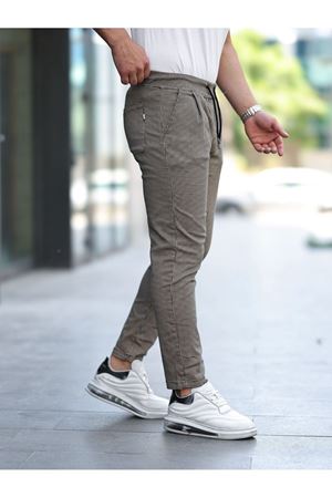 Paça Lastikli Ekoseli Pantolon