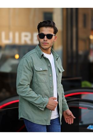 Erkek Oversize Geniş Kesim Çift Cep Denim Ceket