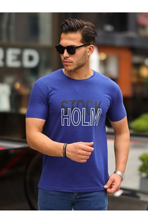 Stockholm Baskılı Sıfır Yaka T-Shirt