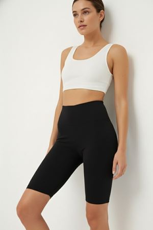 Fitilli Toplayıcı Likralı Yüksek Bel Şort