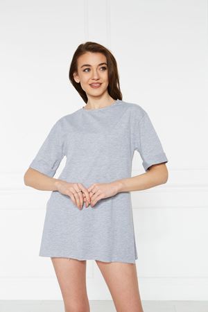 Kadın Kol Katlı Yırtmaçlı Salaş Oversize Tshirt