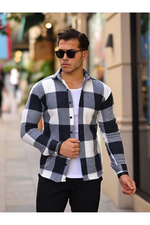 Erkek Kare Desen Polar Rahat Kalıp Gömlek