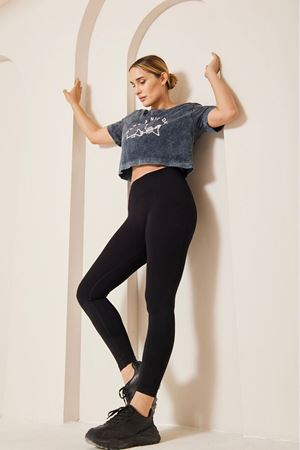 Yüksek Bel Kalça Şekillendirici Esnek Toparlayıcı Büzgülü Push-up Dikişsiz Tayt