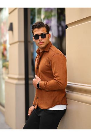 Erkek Nubuk Rahat Kalıp Gömlek