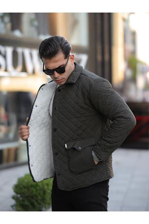 Çıtçıtlı Kürklü Kapitone Mont