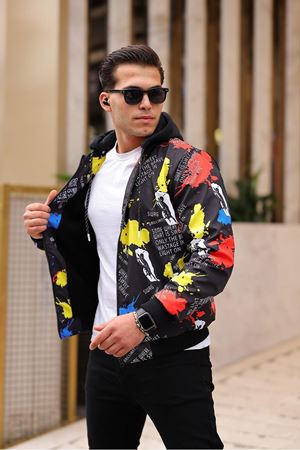 Erkek Içi Kürklü Suya Dayanıklı Çıkarıbilir Kapüşonlu Cepli Yağmurluk