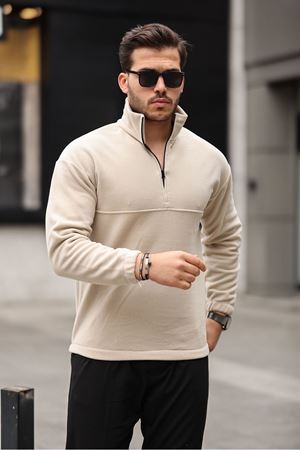 Yarım Fermuarlı Polar Sweatshirt