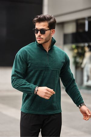 Yarım Fermuarlı Polar Sweatshirt