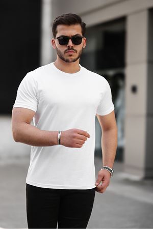 Erkek Slim Fit Baskısız T-Shirt