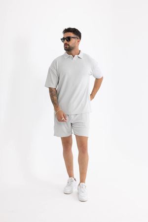 Burgu Kumaş Polo Yaka Şort Tişört Takım