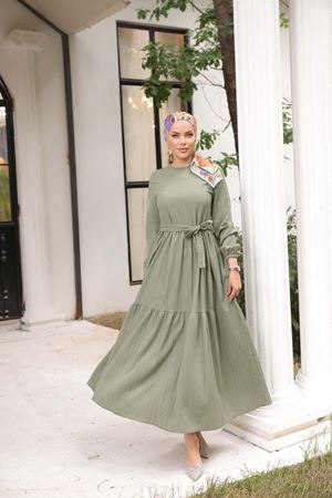 Kendinden Dokulu Elbise