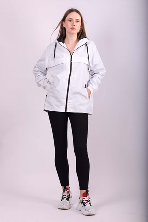 Kadın Içi Astarlı Suya Dayanıklı Kapüşonlu Yağmurluk