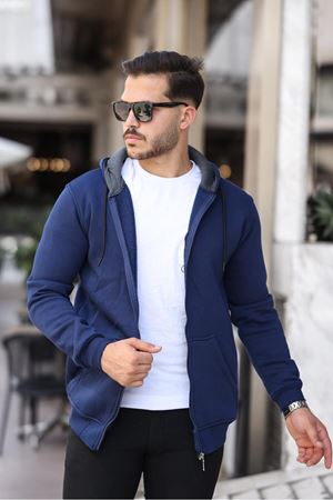 Üç İplik Fermuarlı Sweatshirt