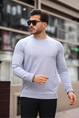Erkek Kompakt Pamuklu Slim Fit Sweatshirt