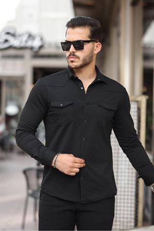 Çıtçıtlı Çift Cep Kışlık Gömlek