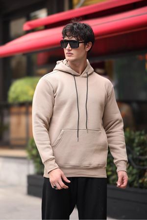 Üç İplik Şardonlu Kanguru Cep Sweatshirt