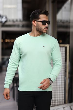 Erkek Sıfır Yaka Pamuklu Triko Kazak