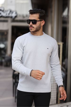 Erkek Sıfır Yaka Pamuklu Triko Kazak