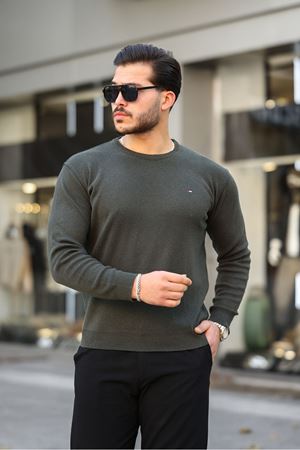 Erkek Sıfır Yaka Pamuklu Triko Kazak