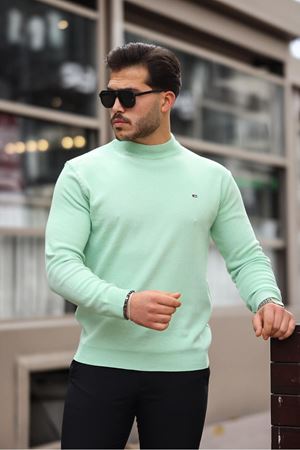 Erkek Yarım Balıkçı Yaka Pamuklu Triko Kazak