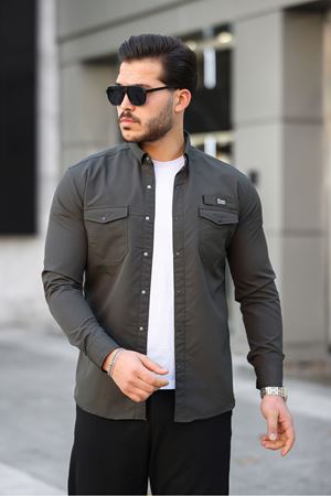 Erkek Çift Cep Paraşüt Kumaş Gömlek