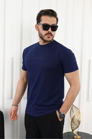 Şerit Detaylı Baskılı T-Shirt