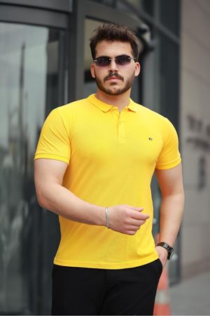 Erkek Kıvrılmaz Polo Yaka Cepsiz Slim Fit Dar Kesim T-Shirt