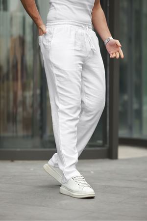 Keten Bağcıklı Jogger Pantolon