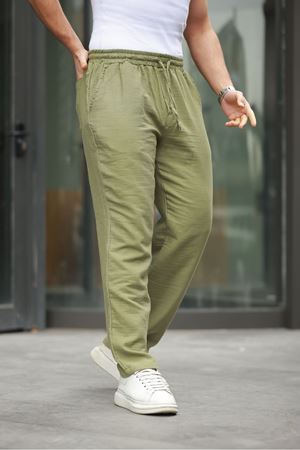 Keten Bağcıklı Jogger Pantolon