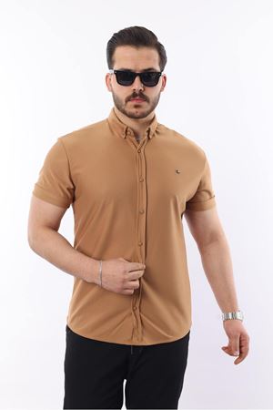 Erkek Kısa Kollu Slim Fit Yazlık Basic Şık Gömlek