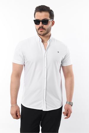 Erkek Kısa Kollu Slim Fit Yazlık Basic Şık Gömlek