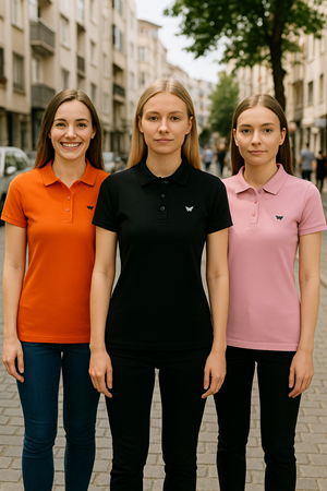 Kadın 3 Lü Paket Kısa Kollu Yazlık Polo Yaka Tişört