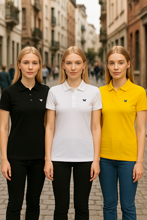 Kadın 3 Lü Paket Kısa Kollu Yazlık Polo Yaka Tişört