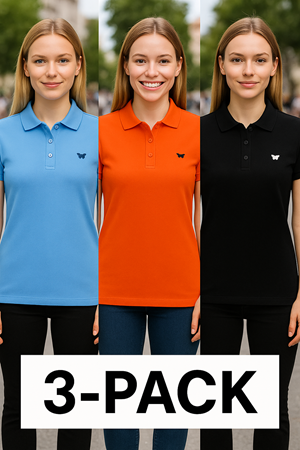 Kadın Basic 3 Lü Paket Yazlık Dar Polo Yaka Tişört