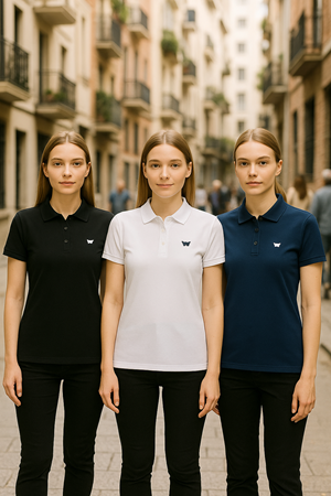 Kadın Yazlık 3Lü Paket Kısa Kol Dar Polo Yaka Tişört