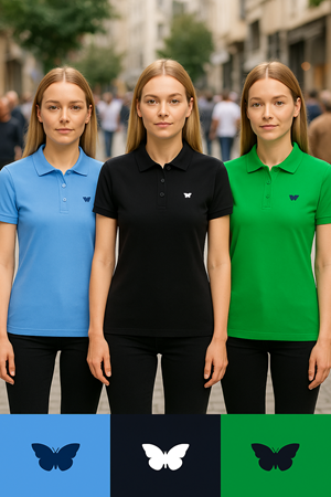 Kadın 3 Lü Paket Yazlık Basic Düz Polo Yaka Tişört