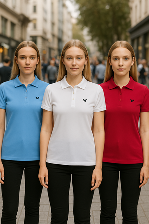 Kadın Armalı 3 Lü Paket Yazlık Dar Polo Yaka Tişört