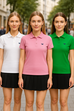 Kadın Yazlık 3 Lü Paket Basic Arma Polo Yaka Tişört