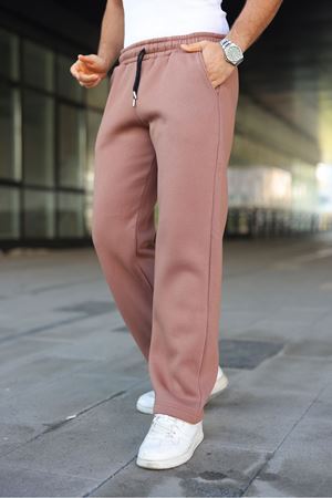 Erkek Bol Paça Beli Lastikli Kiremit Eşofman Altı