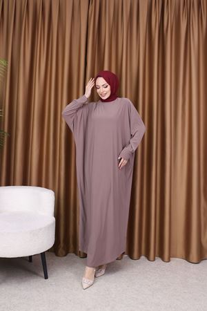 Kadın Trend Basic Uzun Kollu Pembe Namaz Elbisesi
