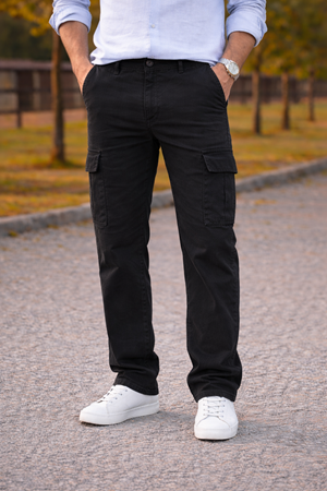 Erkek Premium Comfort Füme Kargo Baggy Pantolon