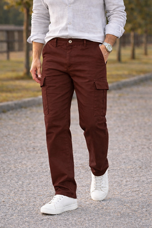 Erkek Premium Comfort Kiremit Kargo Baggy Pantolon