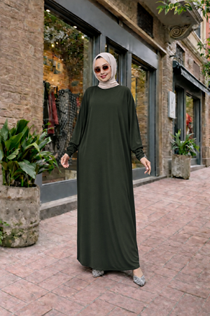 Kadın Premium Comfort Uzun Haki Namaz Elbisesi