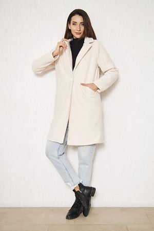 Kadın Yün Karışımlı Buklet Kaban