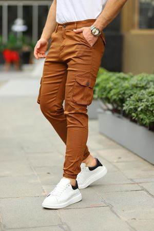 Erkek Bel Kemerli Körüklü Jogger Paça Lastikli Pantolon