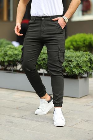 Erkek Bel Kemerli Körüklü Jogger Paça Lastikli Pantolon