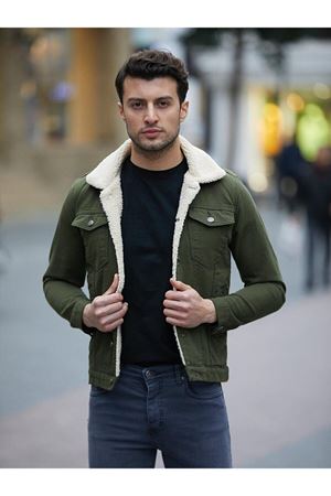 Erkek Içi Kürklü Kot Ceket
