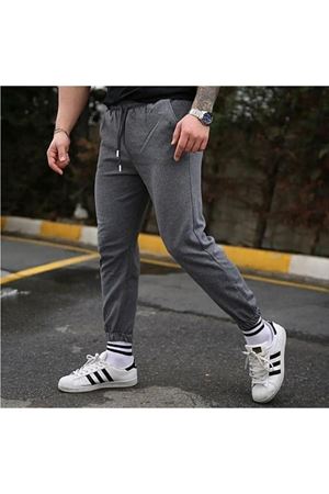 Unisex Antrasit Paça Lastikli Eşofman